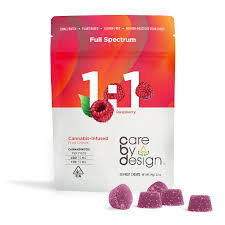 Photograph of product: Care By Design Gummies Raspberry 1:1 THC|CBD