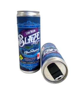 Photograph of product: Blaze Soda - Blue raspberry 100mg Live Resin Drink