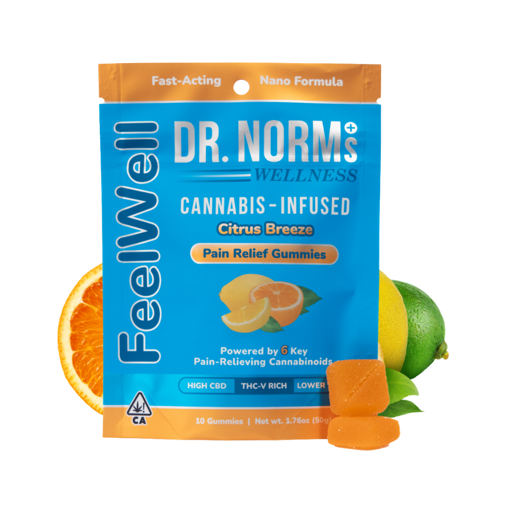 Photograph of product: CITRUS BREEZE PAIN RELEASE GUMMIES 100MG - DR. NORM'S