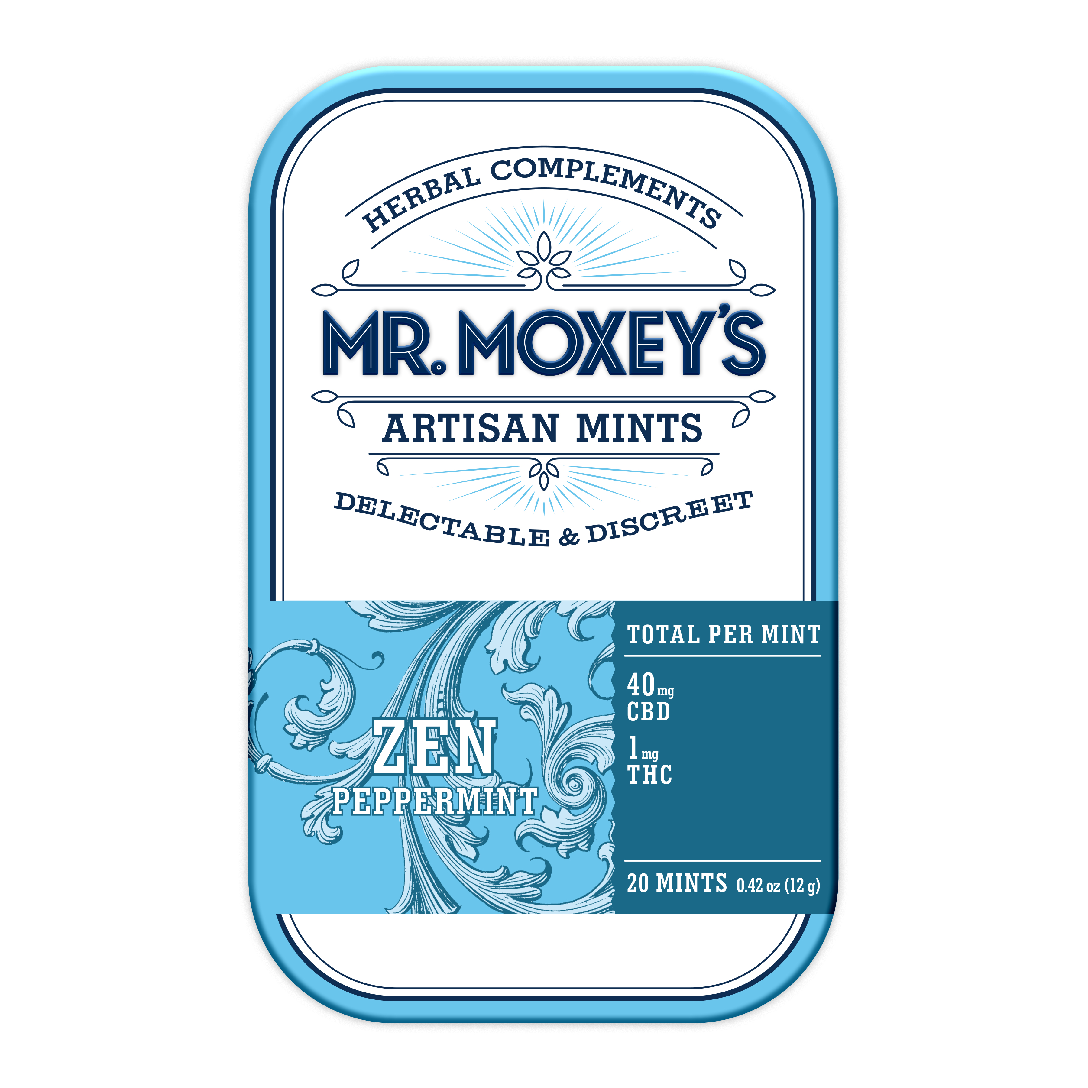 Photograph of Product: Zen 40:1 CBD Peppermint Mints (800mg CBD/20mg THC)