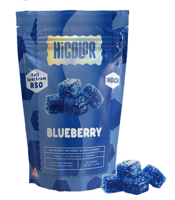 Photograph of product: HiColor RSO Chews Blueberry (Oui'd) 10mg x 10ct
