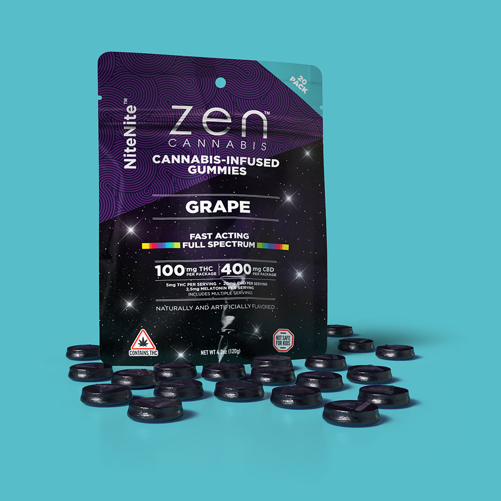 Photograph of product: NiteNite Grape 1:4 TH-oui:CBD 5mg:20mgx20