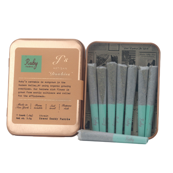 Photograph of product: Ruby Farms | Doobies | 7 Count | Grand Daddy Purple | 3.5G