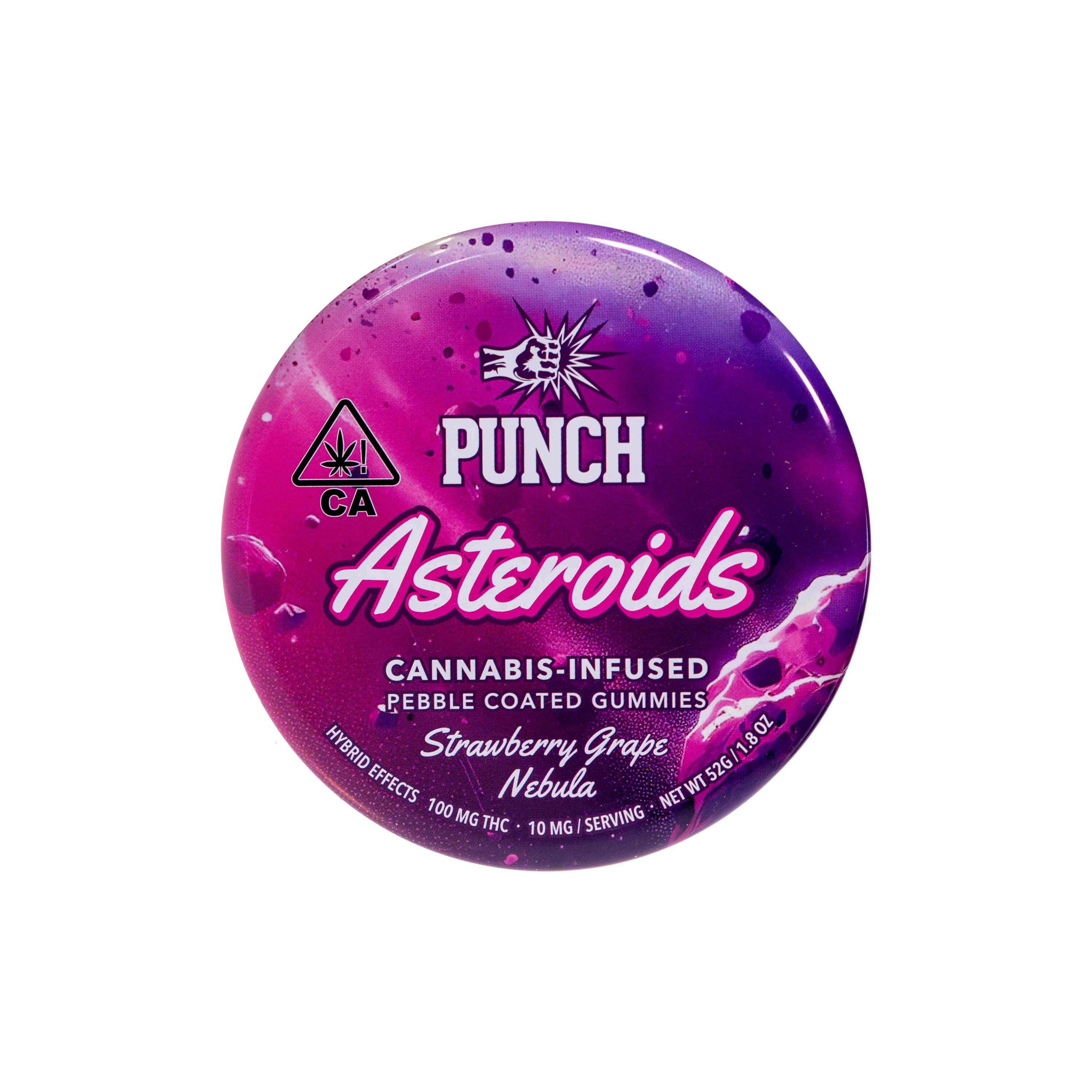 Photograph of product: Punch Edibles | Strawberry Grape Nebula Asteroids Gummies (100mg THC)