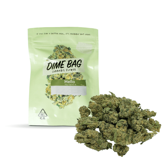 Photograph of product: Dime Bag - 28g Flower (Strawberry Banana) - 