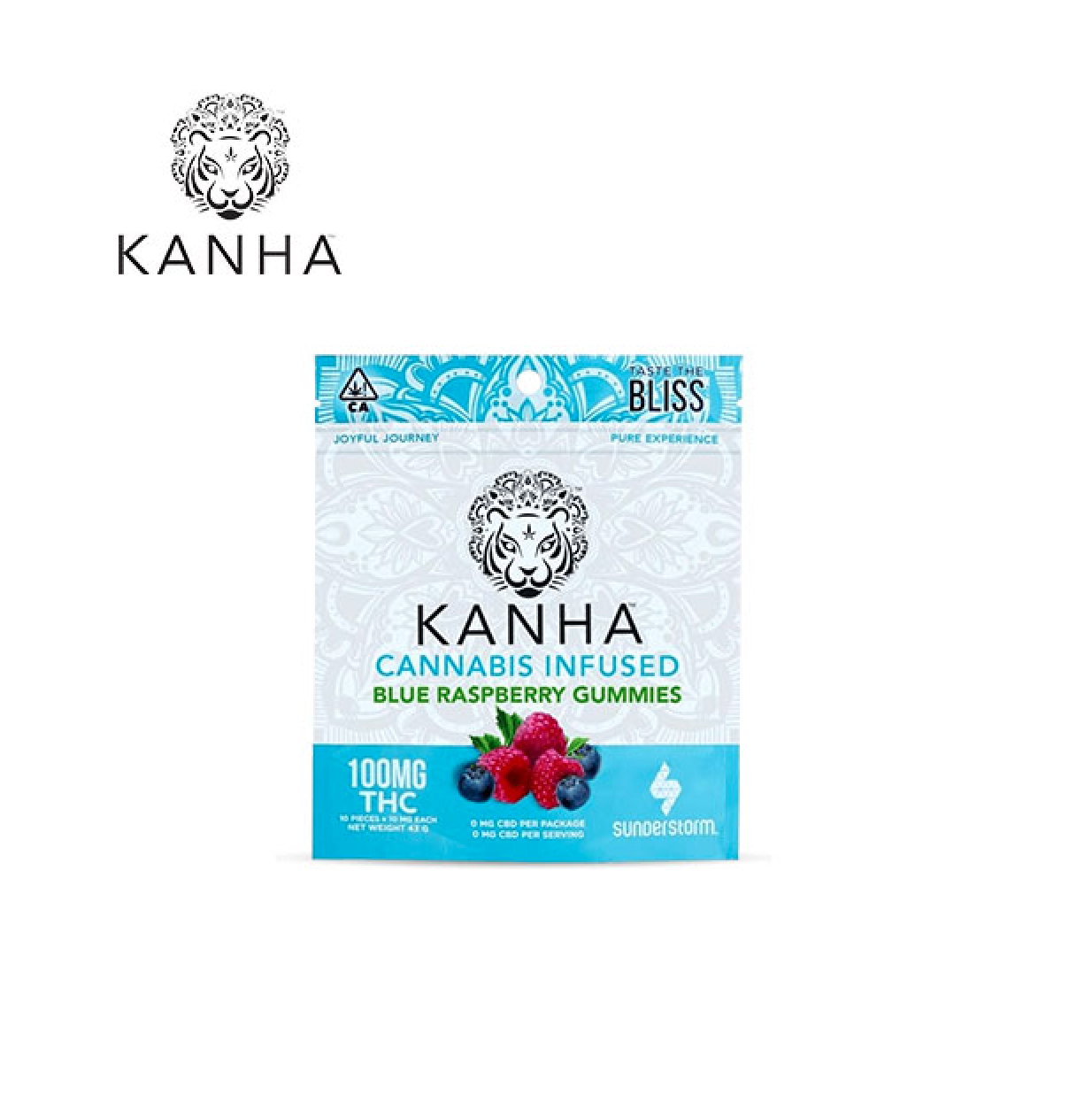 Photograph of product: BLUE RASPBERRY 100MG INFUSED GUMMIES - 100 MG