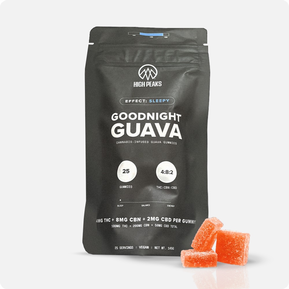 Photograph of Product: High Peaks | Gummy | Goodnight Guava | 100mg 25pk