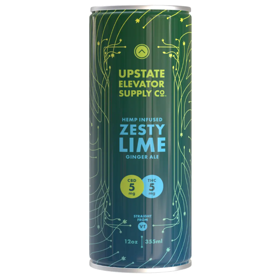 Photograph of product: Zesty Lime Ginger Ale 15:1 CBD:TH-oui Seltzer 355ml (12oz)