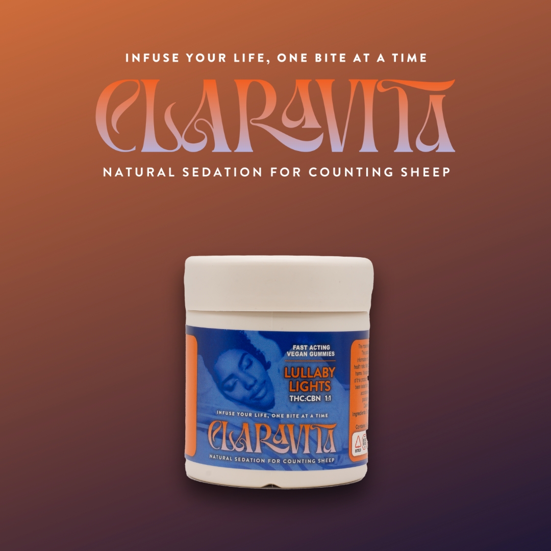 Photograph of product: Claravita Lullaby Lights Double Gummies | Wildberry | Fast Acting Rosin Gummies 1:1 CBN | 10pk