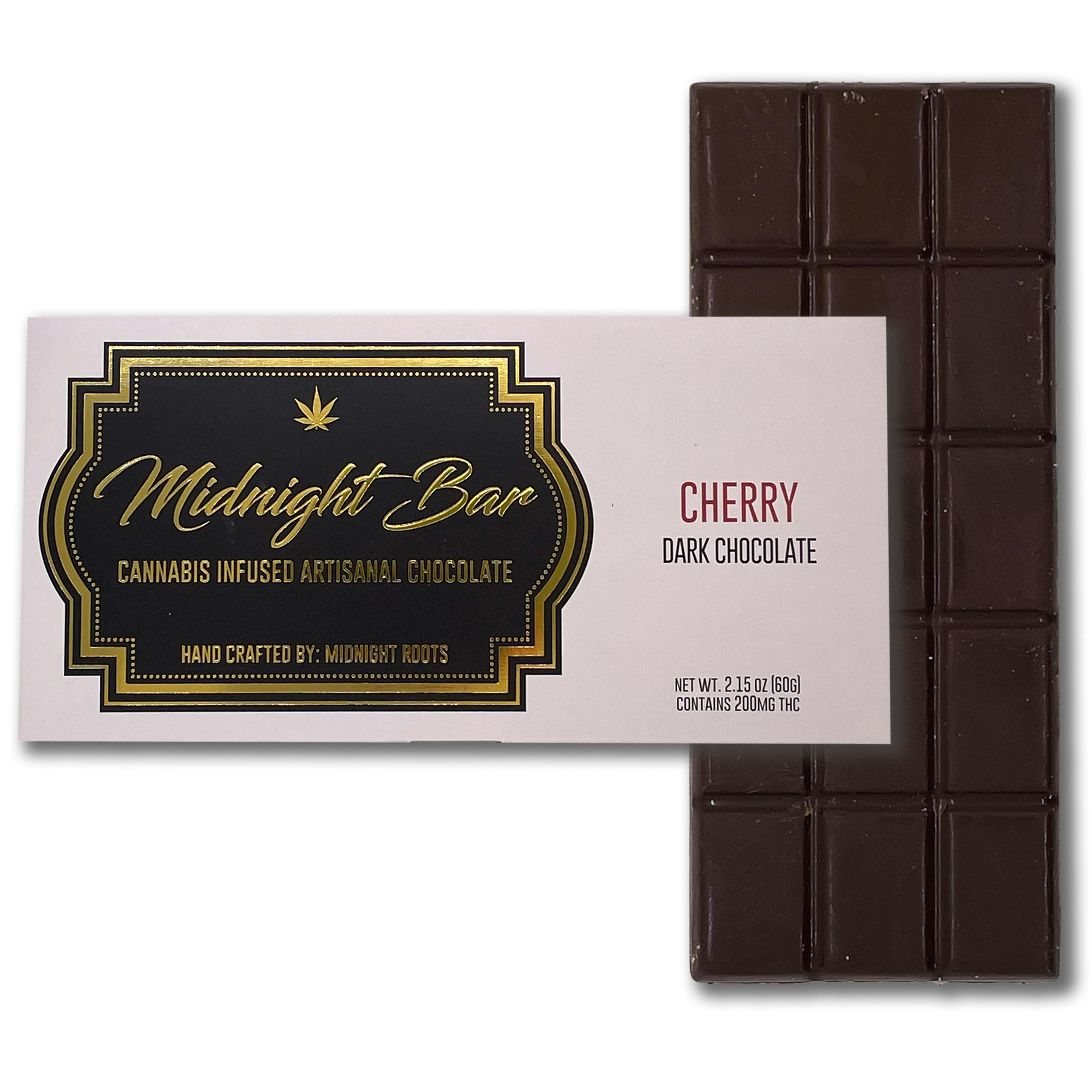 Photograph of product: Midnight Roots | Dark Cherry 200mg Chocolate Bar