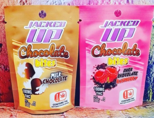 Photograph of Product: Dark Chocolate Raspberry Bites  100MG