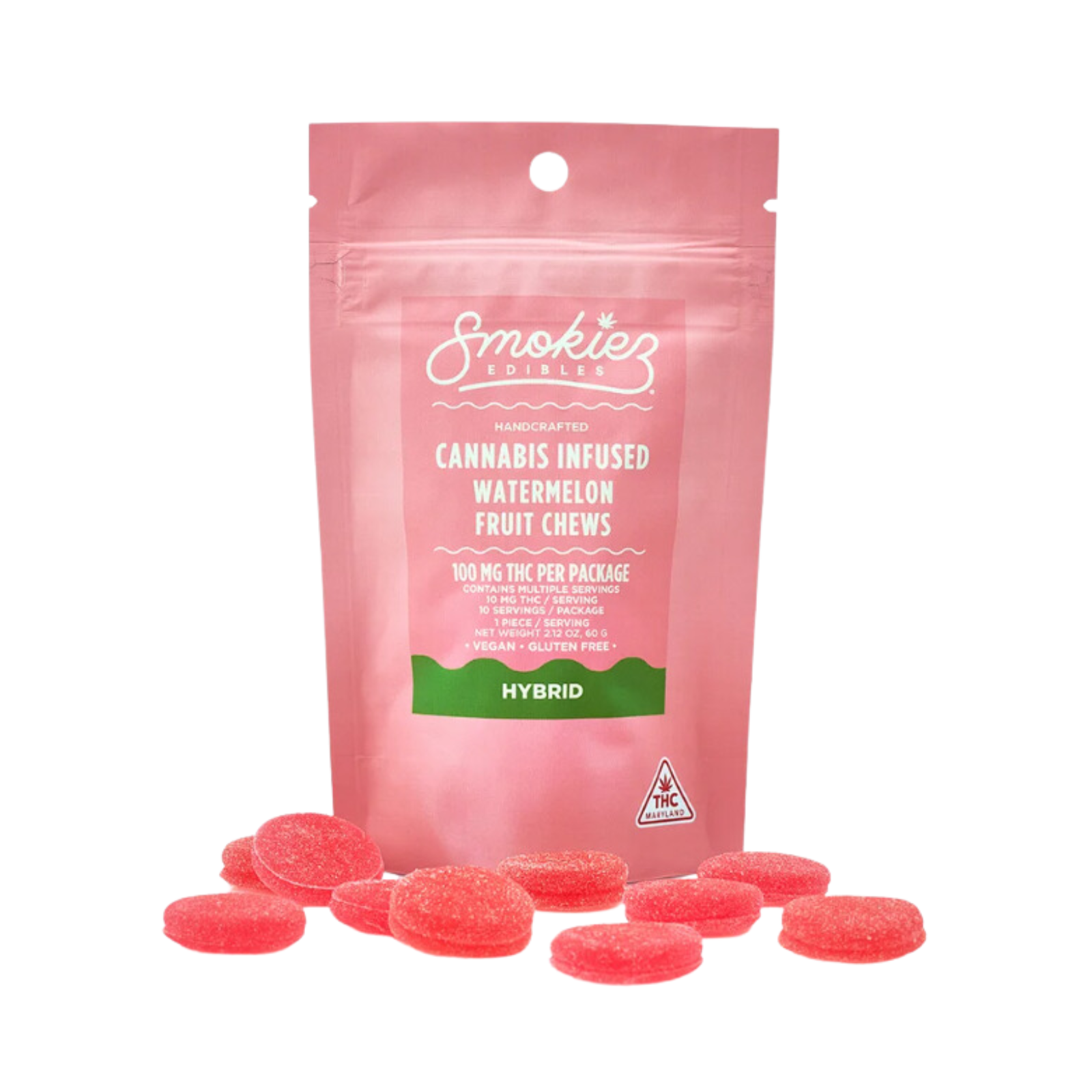 Photograph of product: Smokiez Gummies 10pk 100mg- Sweet Watermelon