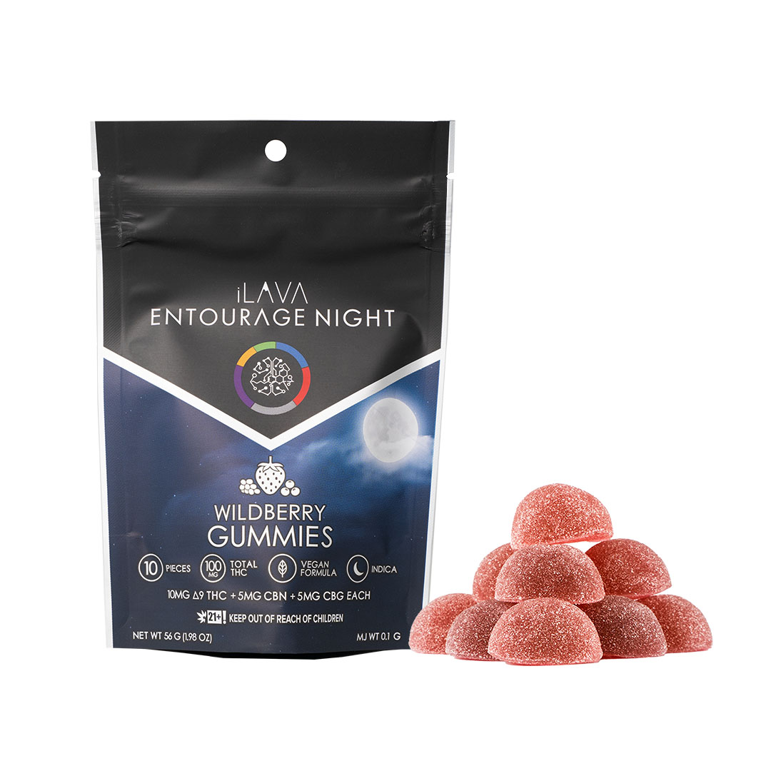 Photograph of product: Entourage Night Gummies 100mg - Wildberry