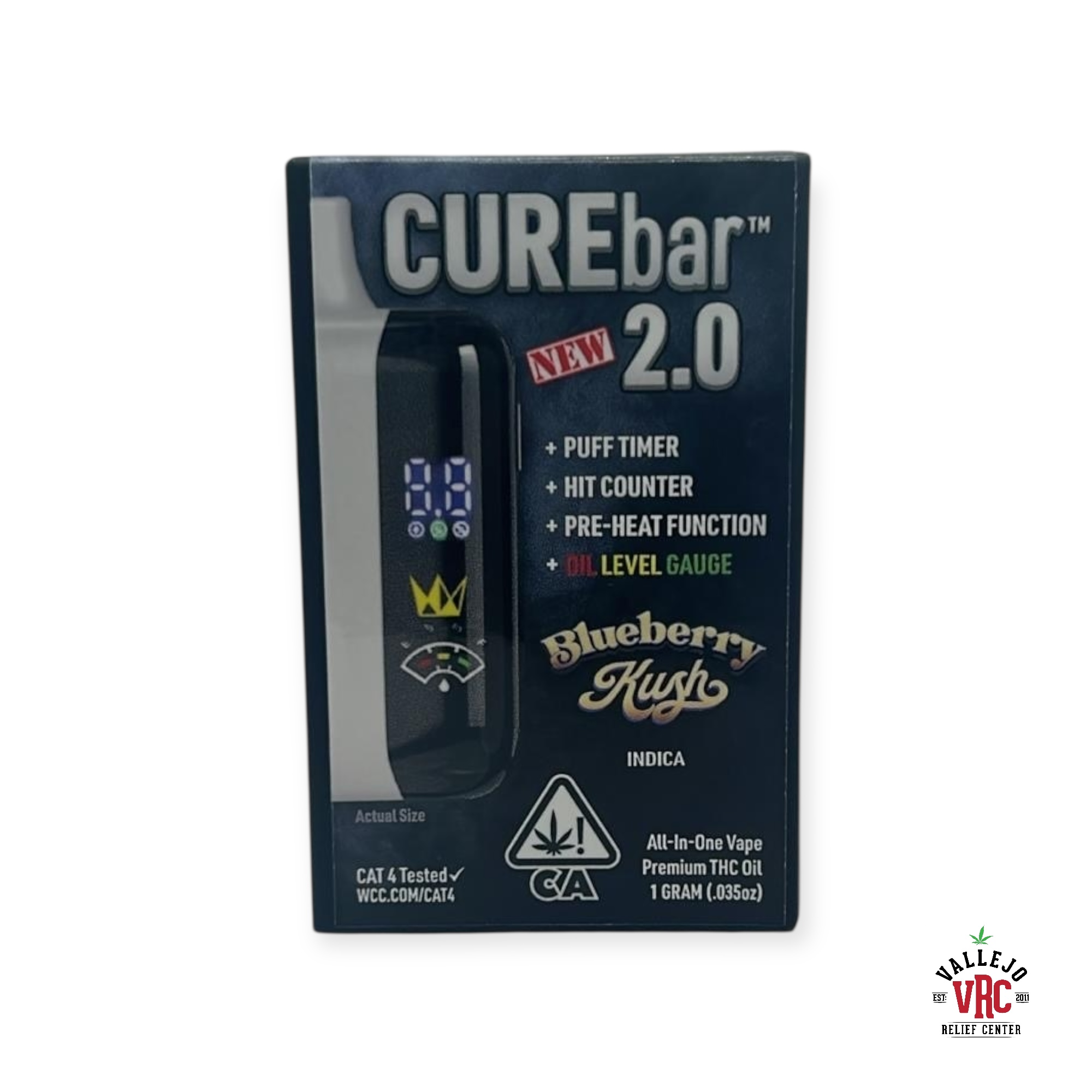 Photograph of product: BLUEBERRY KUSH 1G CUREBAR