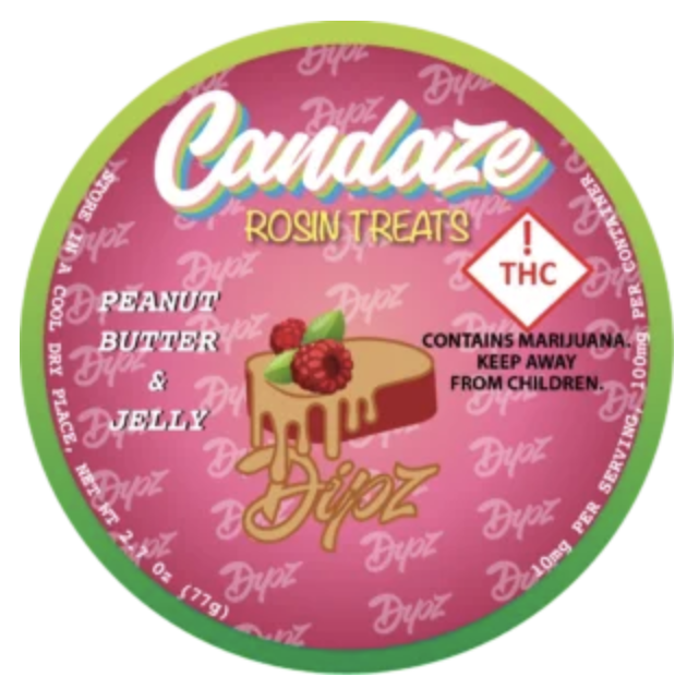 Photograph of product: Candaze | Dipz Strawberry PB&J | Rosin Gummies | 100mg