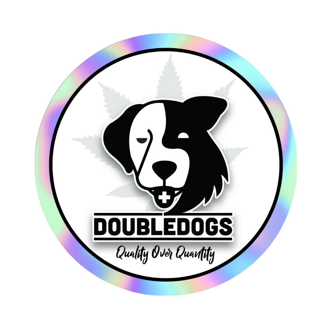 Photograph of product: Double Dogs Holographic Sticker