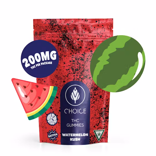 Photograph of product: Choice | Watermelon Kush | Gummy | 200mg