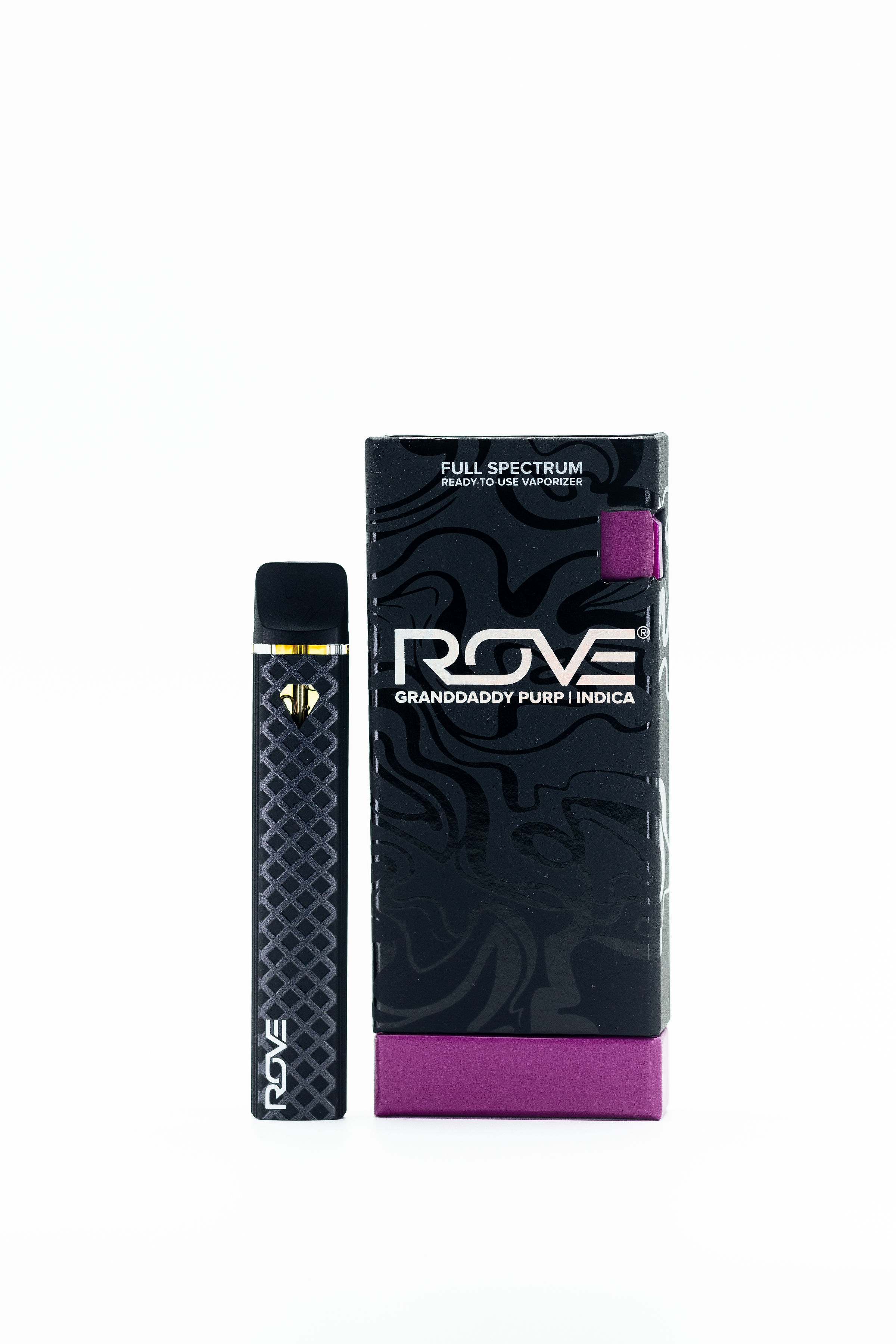 Photograph of product: ROVE | Vape Cartridge | Disposable | Live Resin Diamond | Grandaddy Purp