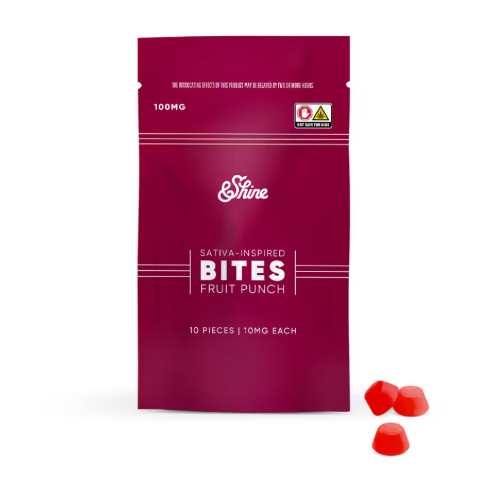 Photograph of product: &Shine | Bites | Fruit Punch | 100mg 10 Pack