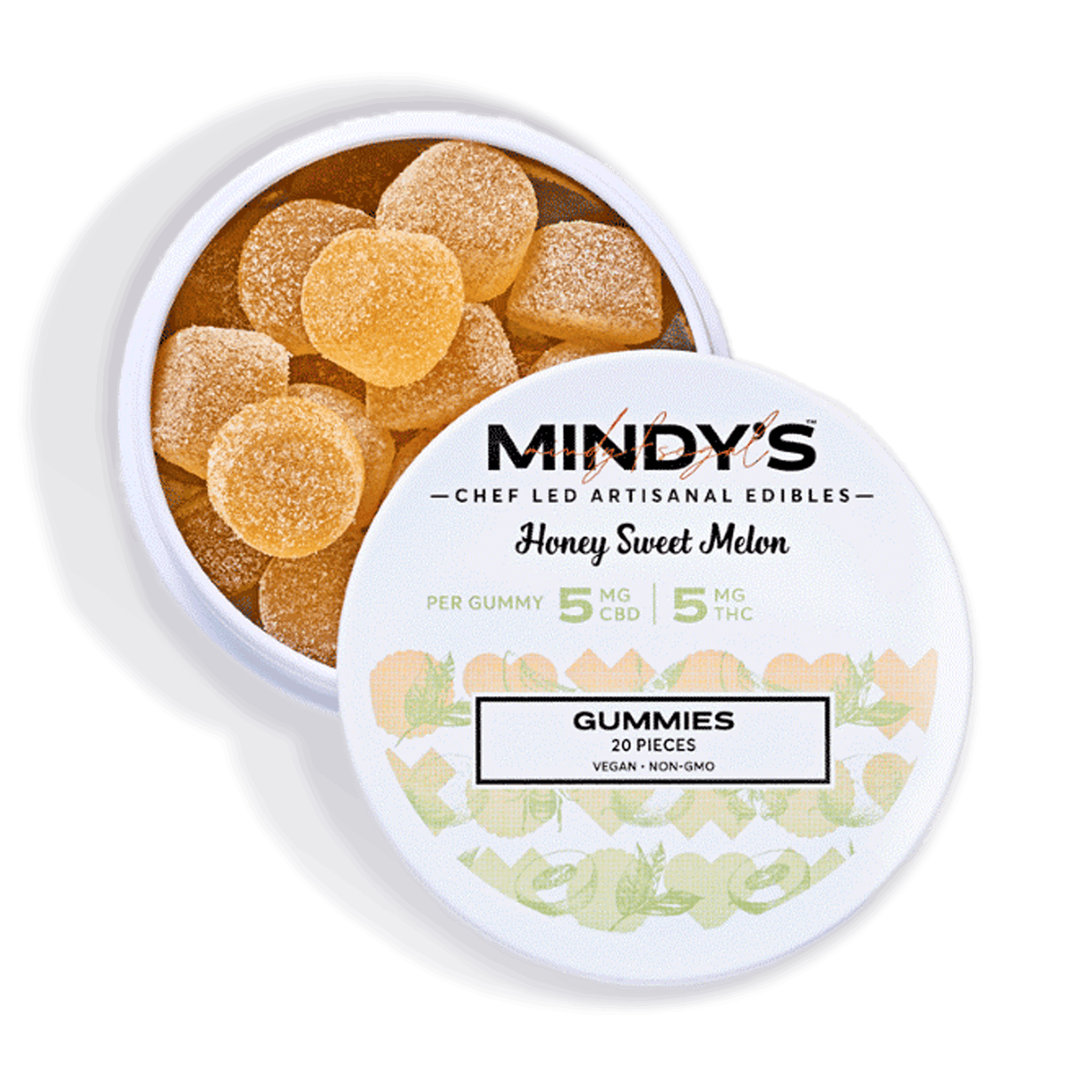 Photograph of product: Honey Sweet Melon 1:1 Gummies | 200mg - Mindy's