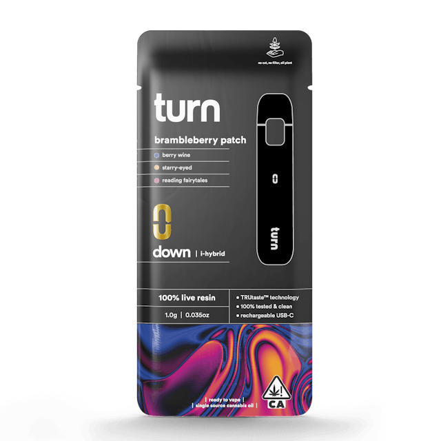 Photograph of product: Turn Down Live Resin AIO  | 1g - Brambleberry Patch -  Oui'd Hybrid - 