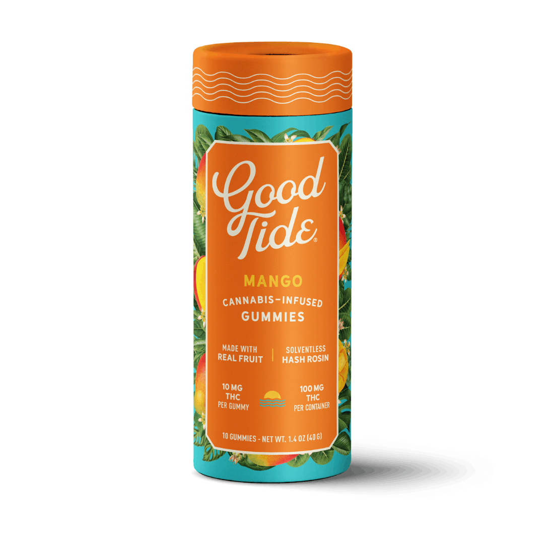 Photograph of product: Good Tide | Mango | au chocolat Rosin Gummies 10 Pack | 100mg