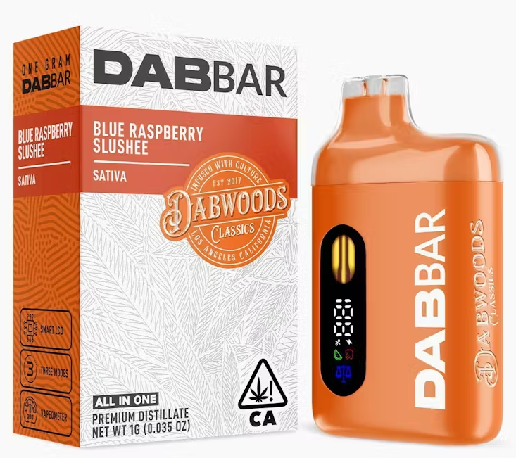 Photograph of product: Dabwoods Dab Bar Blue Raspberry Slushee Oui'd AIO 1g
