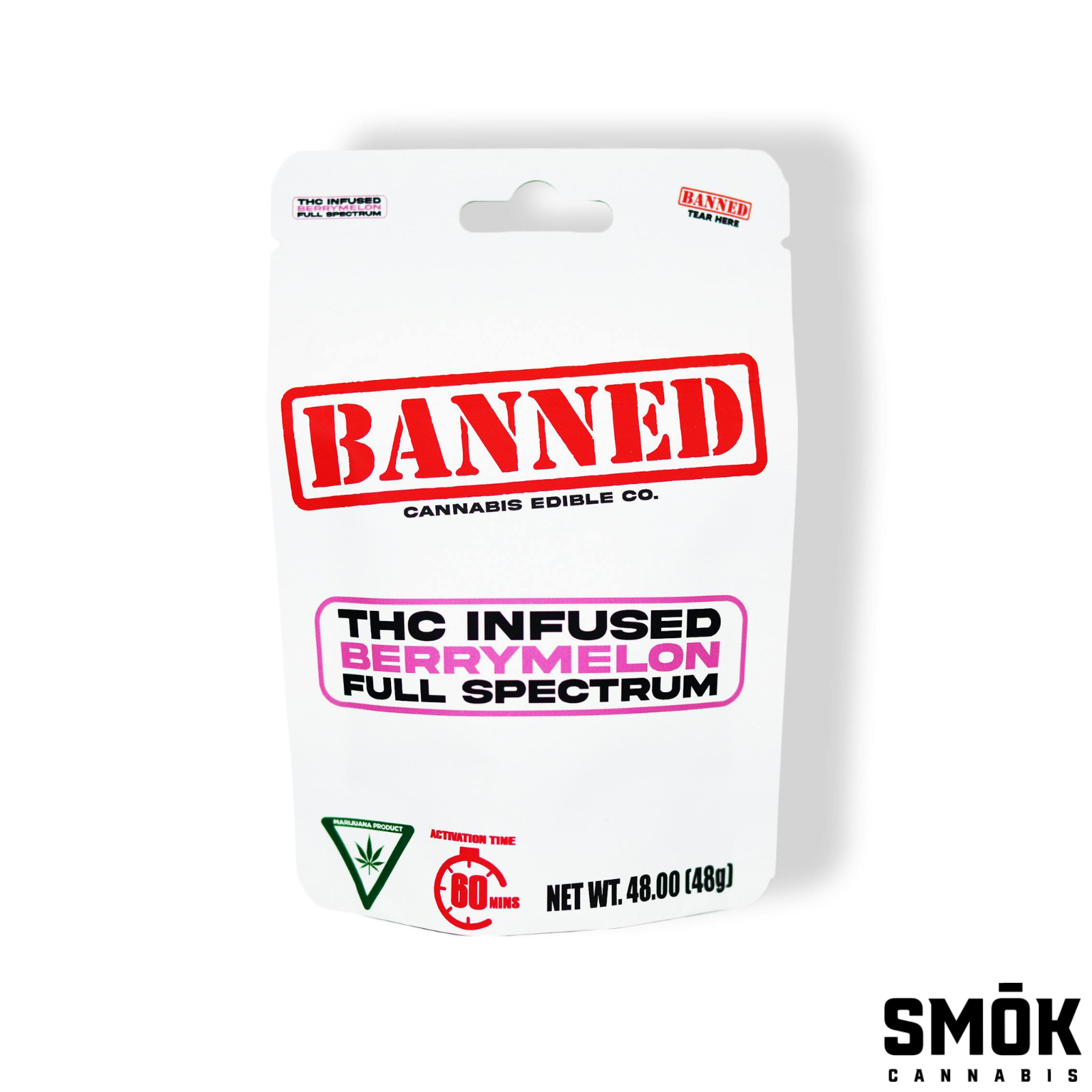 Photograph of product: Banned Gummies Singles Berry Melon 200mg