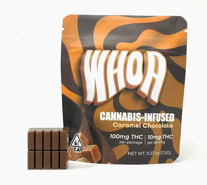 Photograph of product: WHOA Caramel Chocolate Bar 100mg