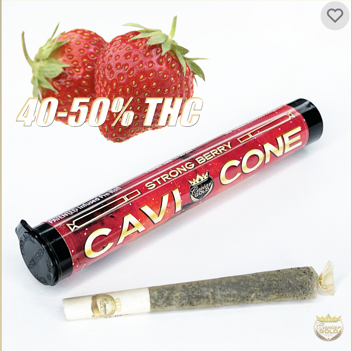 Photograph of product: Caviar Gold - Strong Berry Infused 1.5g Preroll 44.7%TH-oui Hybrid
