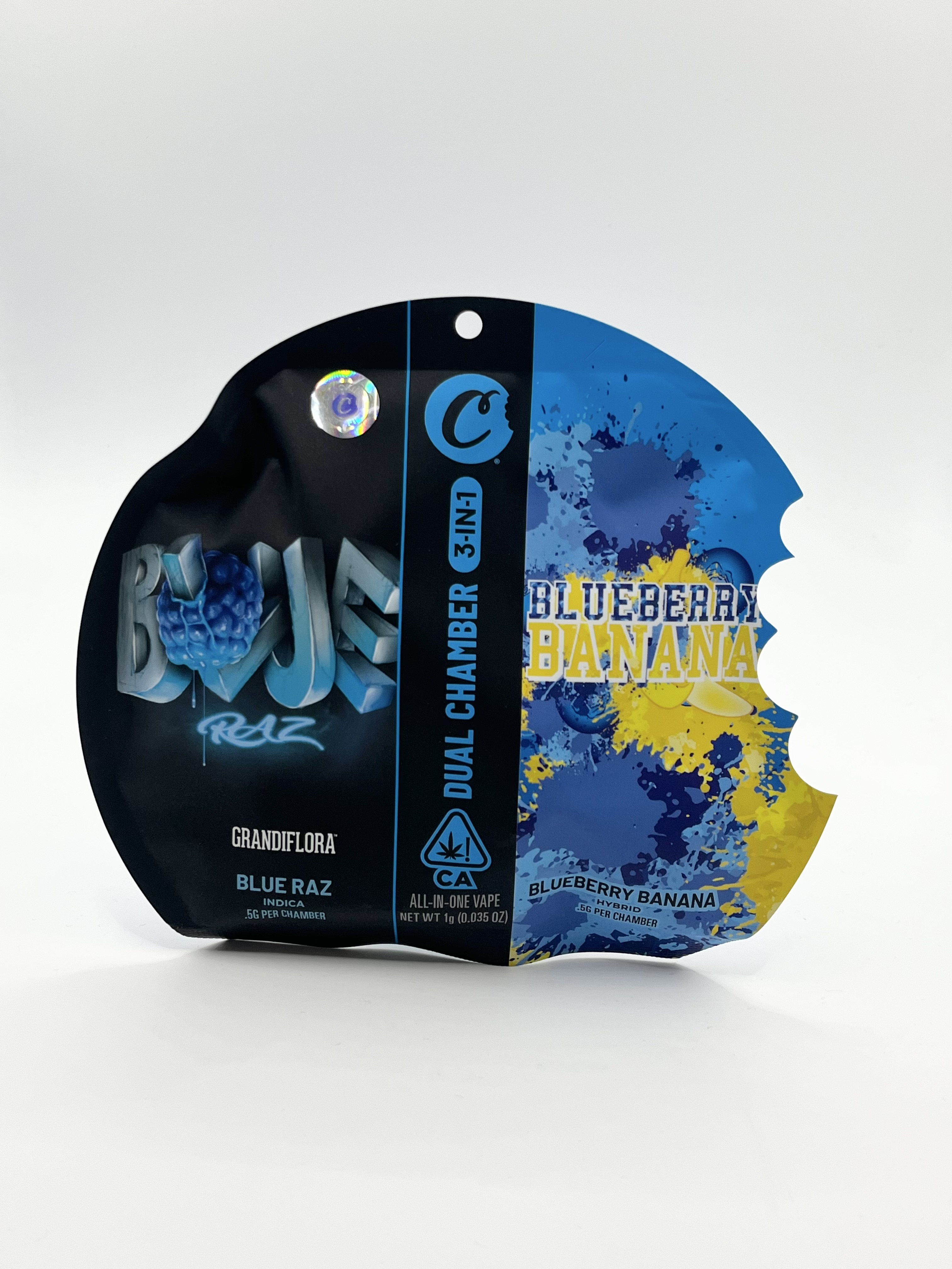 Photograph of product: BLUE RAZ X BLUEBERRY BANANA [DUAL CHAMBER 3-IN-1] 1G