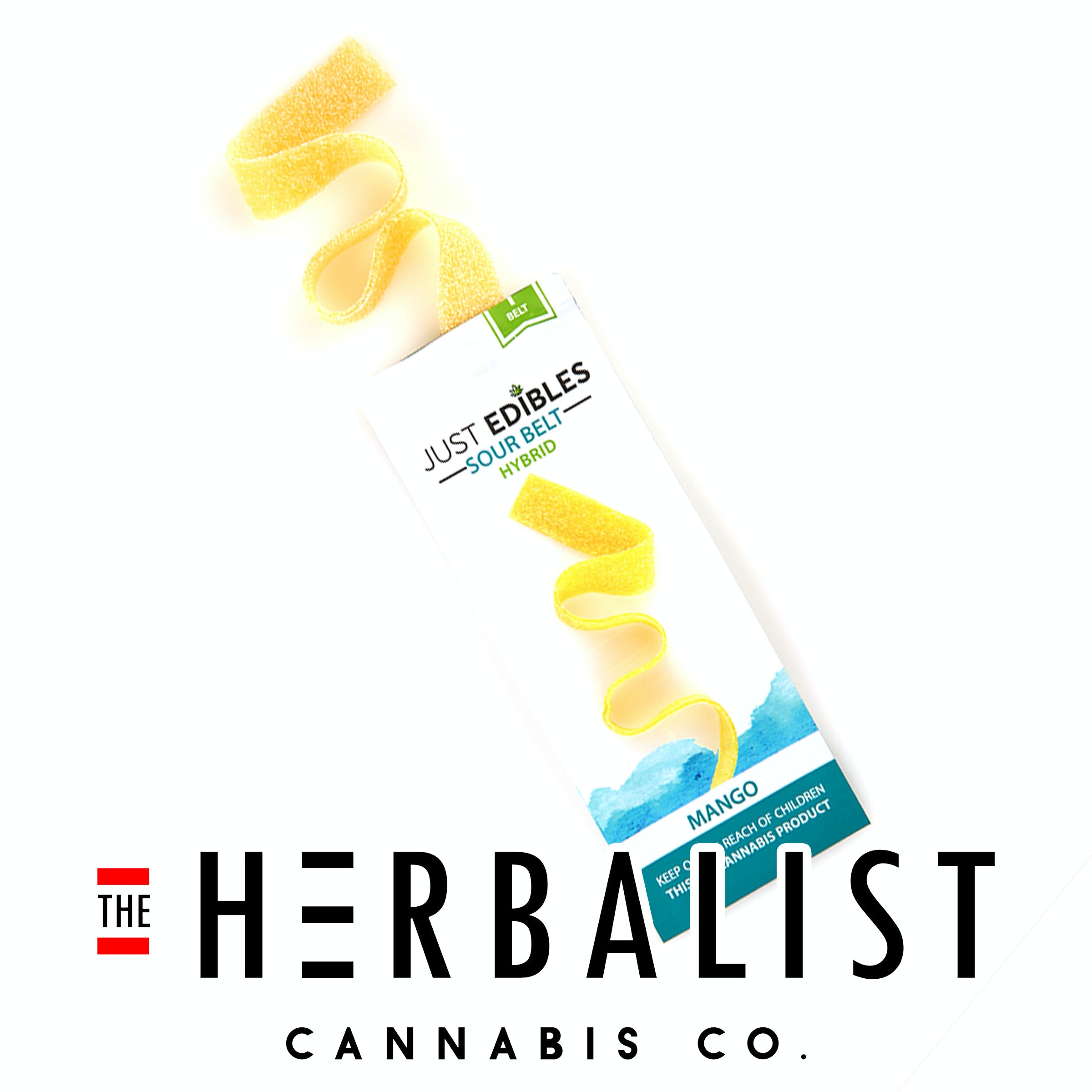 Photograph of product: Just Edibles Gummy Belts 200mg Mango