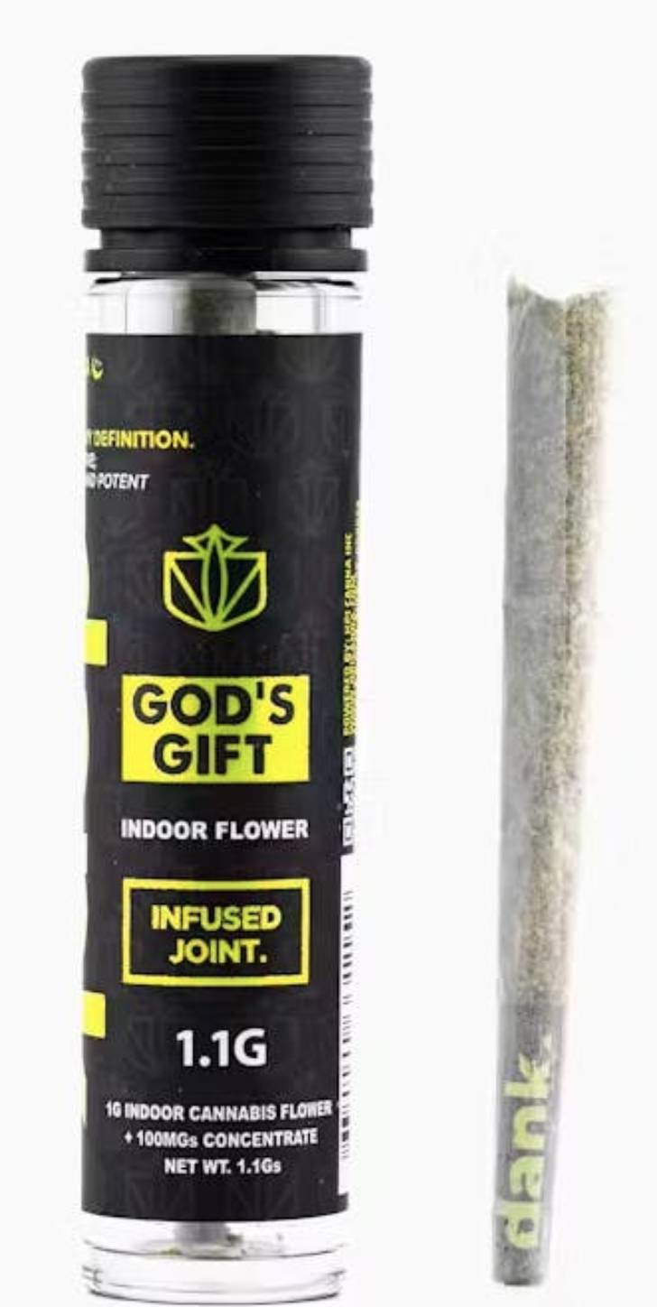 Photograph of product: Dank | 1.1g Infused Pre-Roll | God's Gift