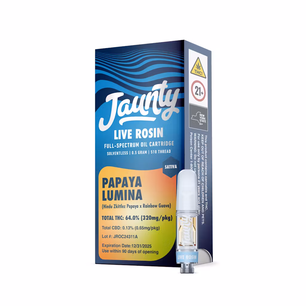 Photograph of product: Papaya Lumina-JAUNTY- Live Rosin Cartridge