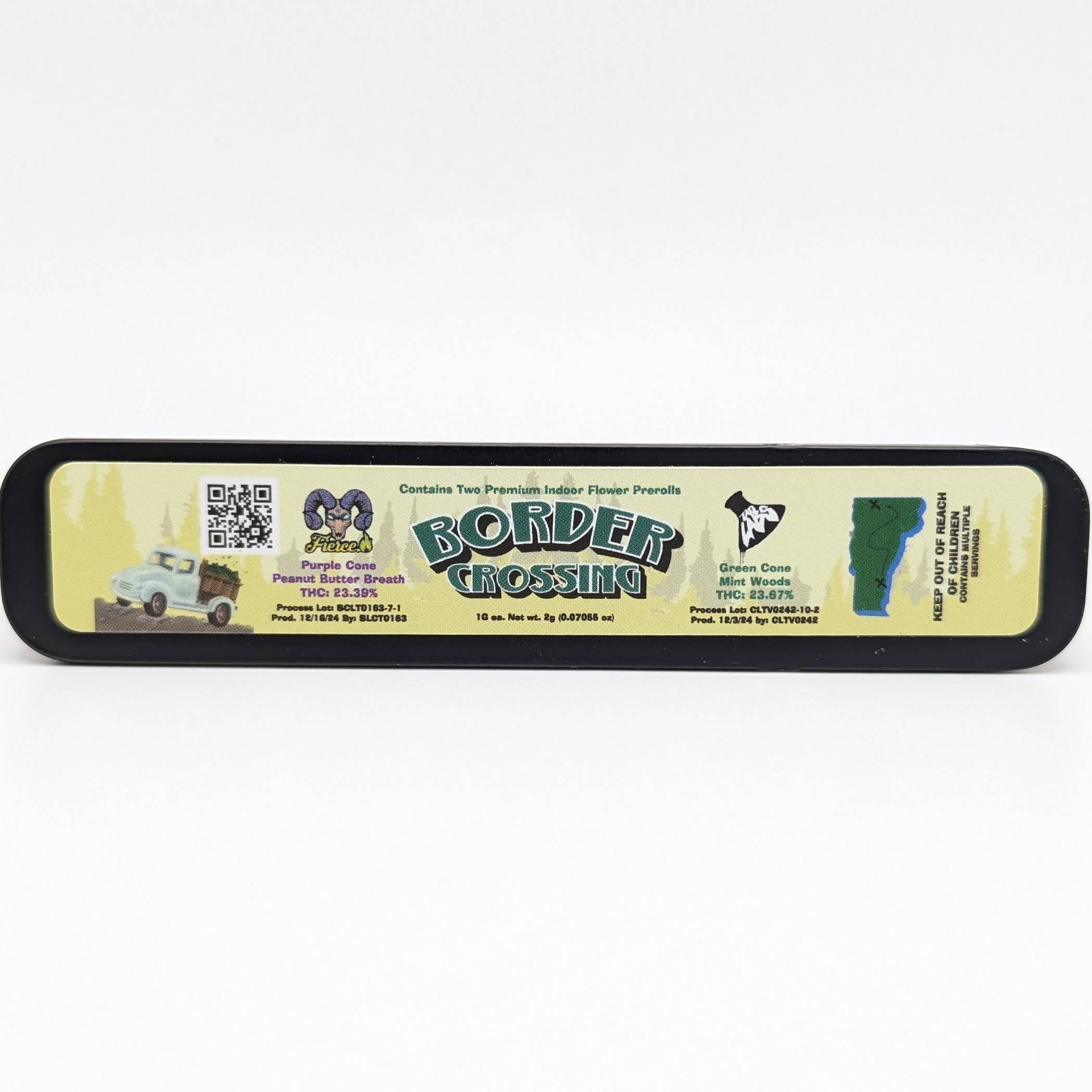 Photograph of product: Border Crossing-Fierce + Tao 2g Pre Roll Pack