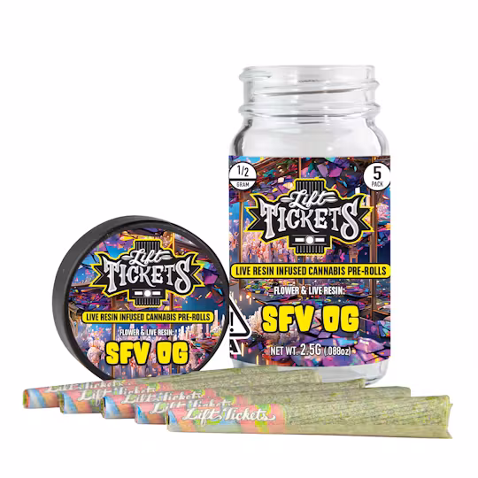 Photograph of Product: SFV OG Strain - 2.5g Infused Preroll 5pk | Lift Tickets