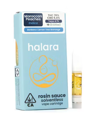 Photograph of Product: MOROCCAN PEACHES ROSIN SAUCE CARTRIDGE 1G