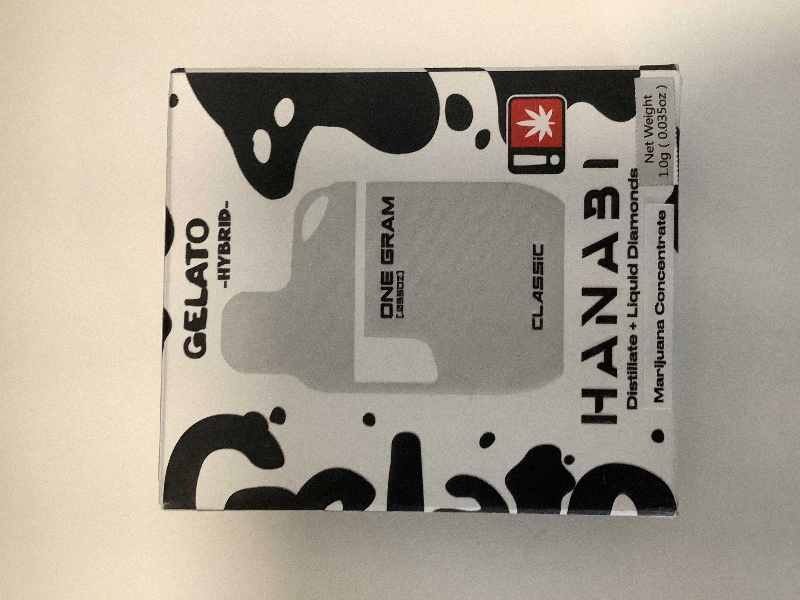 Photograph of product: Hanabi - CLASSIC: GELATO - Disposable Distillate Cartridge - (1g) - H