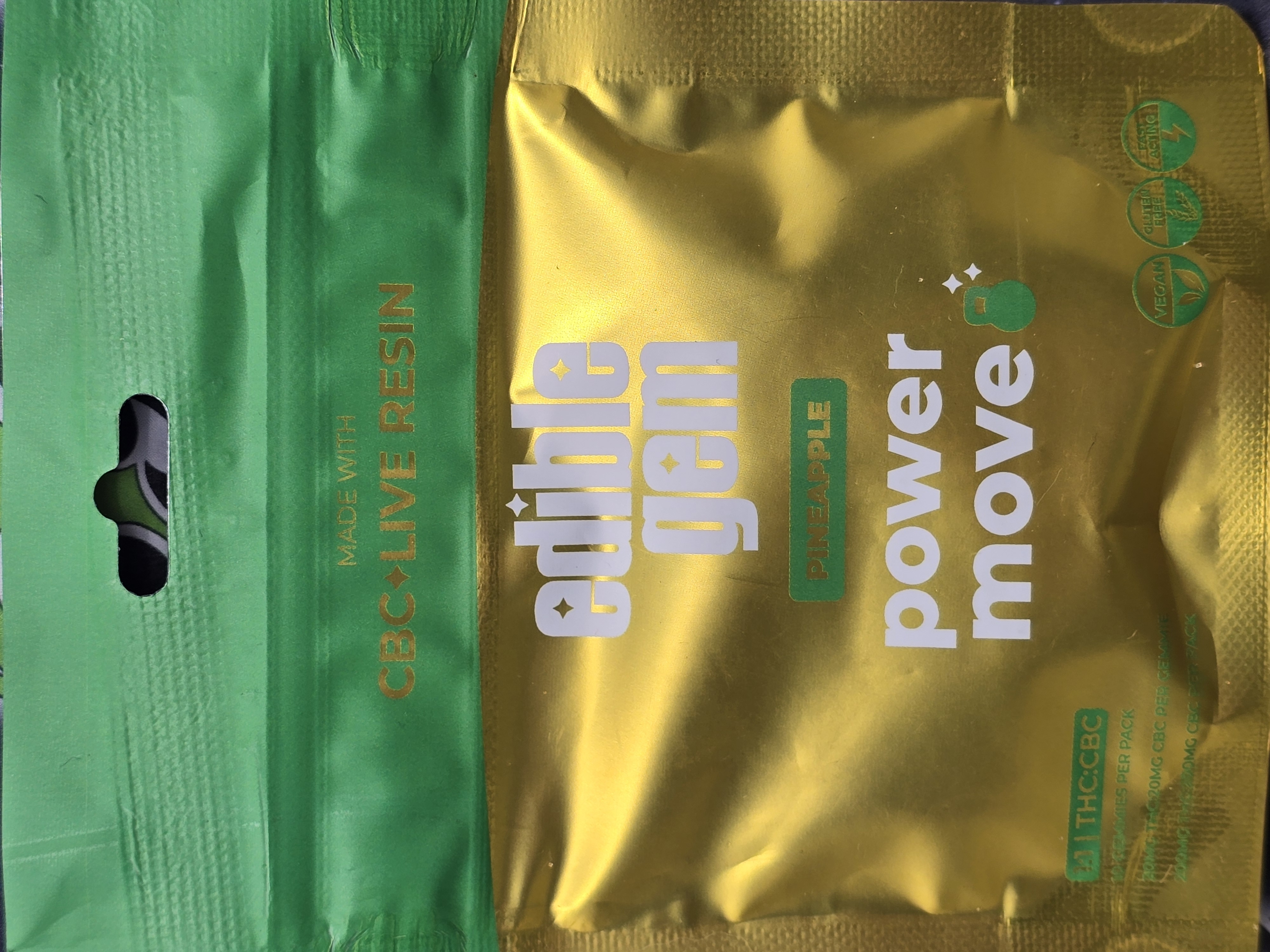 Photograph of product: Edible Gem | Pineapple | 200mg Edible 1:1 TH-oui/CBC