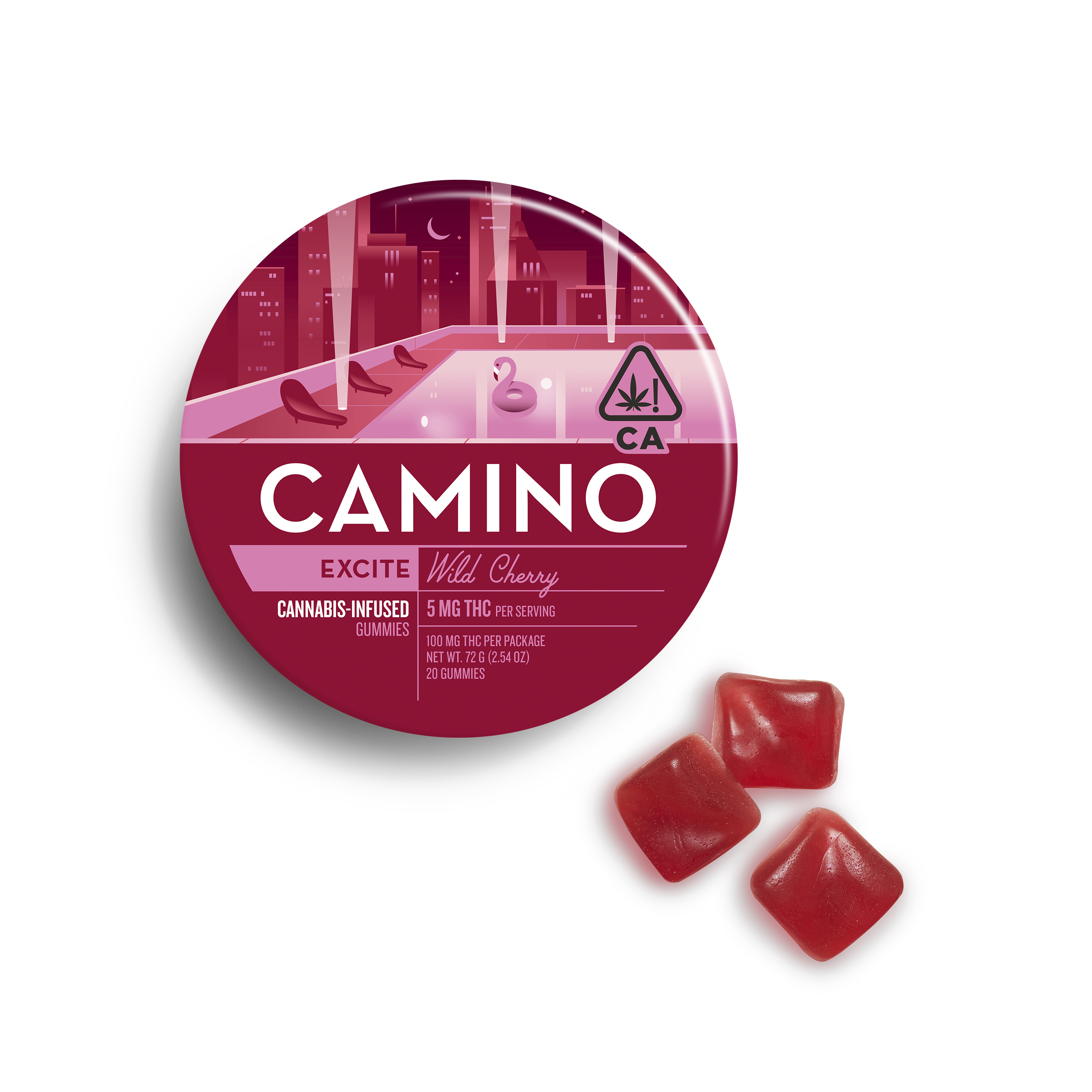Photograph of Product: Camino 'Excite' Wild Cherry Gummies [20pk]