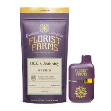 Photograph of product: Florist Farms | BCC x Jealousy | Live Resin Tank AIO Disposable Vape | 1g