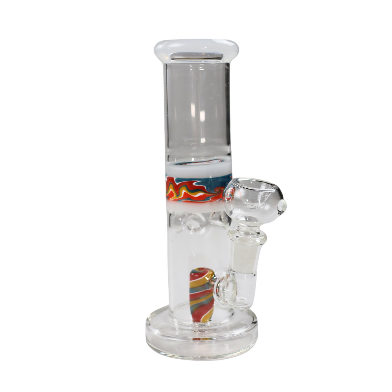 Photograph of product: 8" Tube Bong w/ Swirl Perc w/ Flower Bowl | Assorted Colors