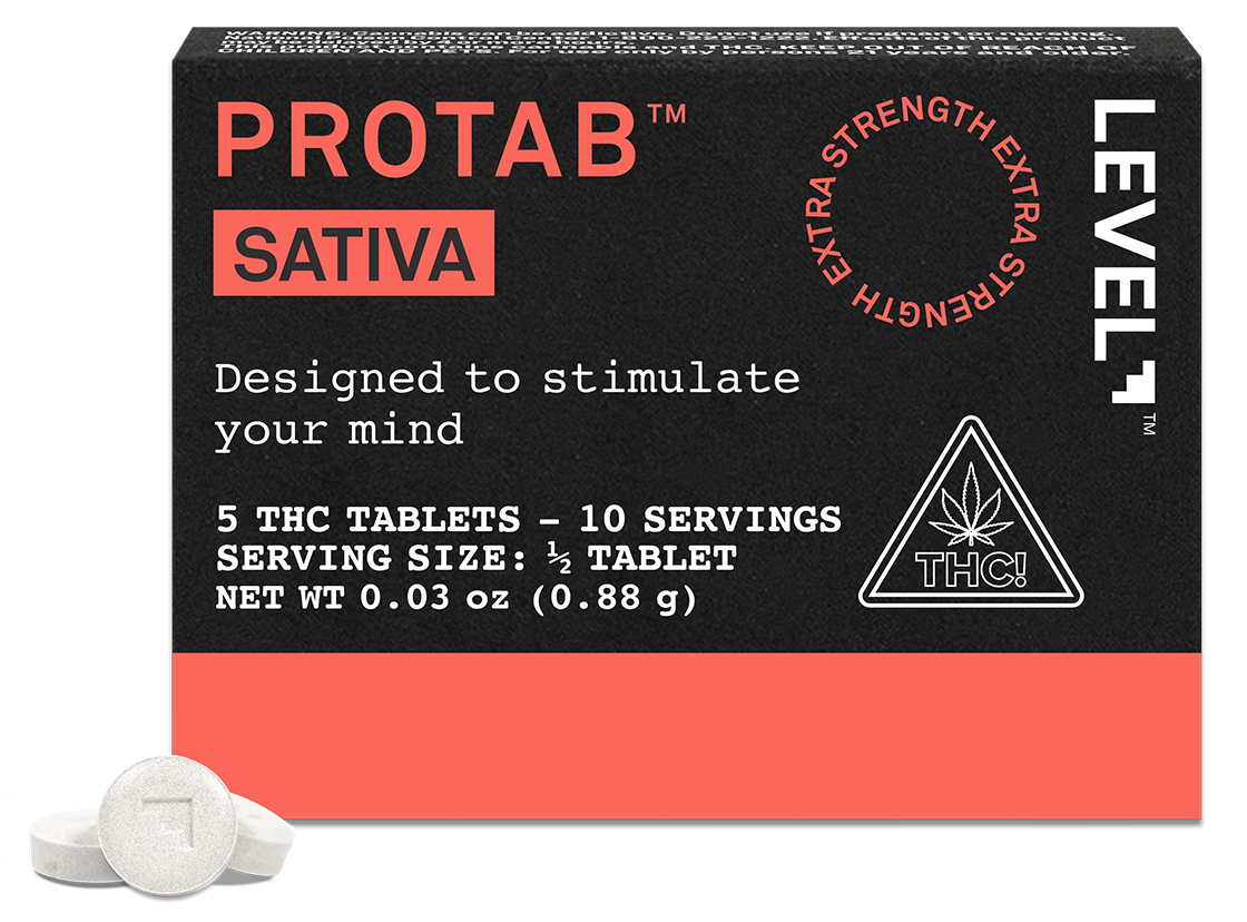 Photograph of product: Level | Protab | Tablet | Oui'd | 20mg | 5 Pack | 100mg
