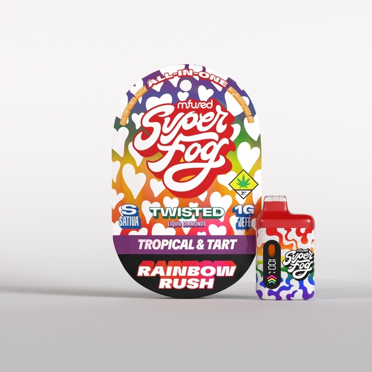 Photograph of product: Super Fog - Twisted - Rainbow Rush (Tropical Gelato) Jefe Disposable