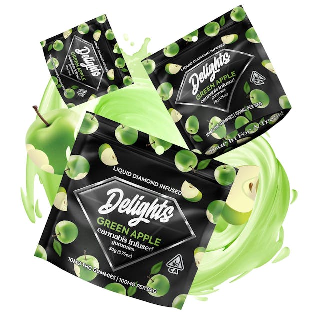 Photograph of product: Green Apple | 100MG Liquid Diamond Gummies