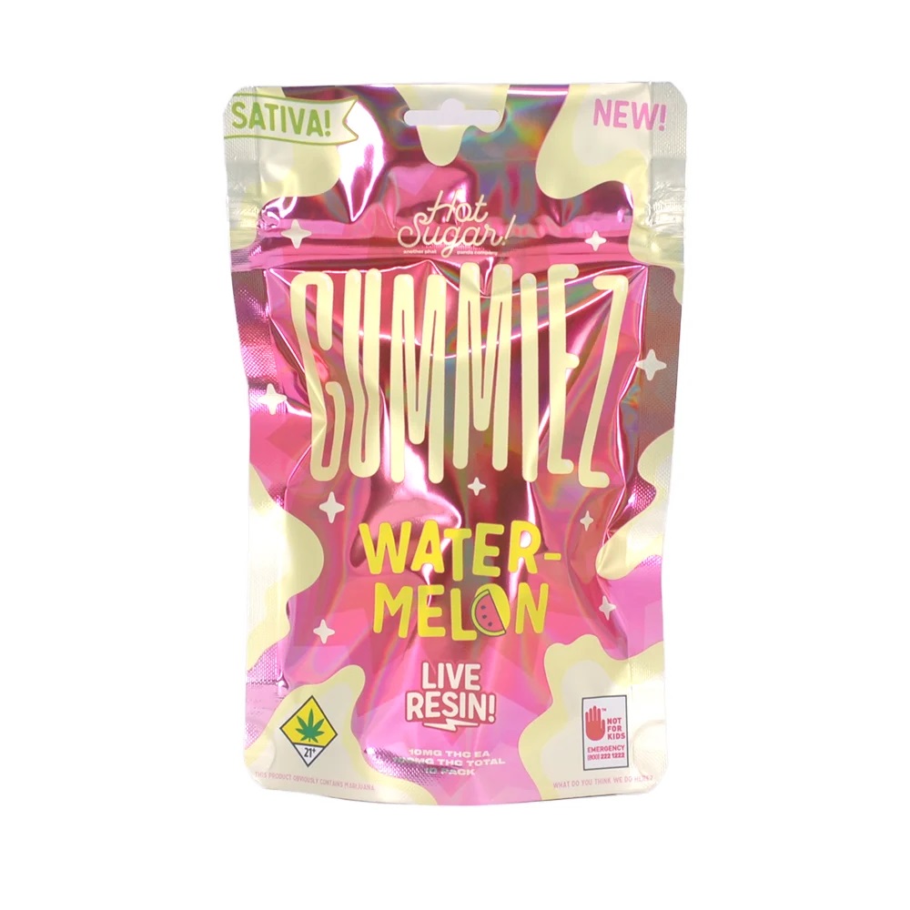 Photograph of product: Watermelon Live Resin Oui'd Gummiez 10pk | 100mg