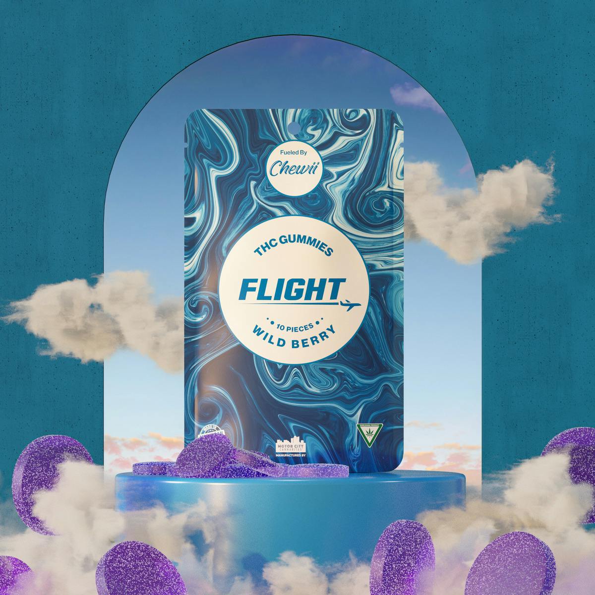Photograph of product: Chewii Flights | 200mg Gummies | Wild Berry