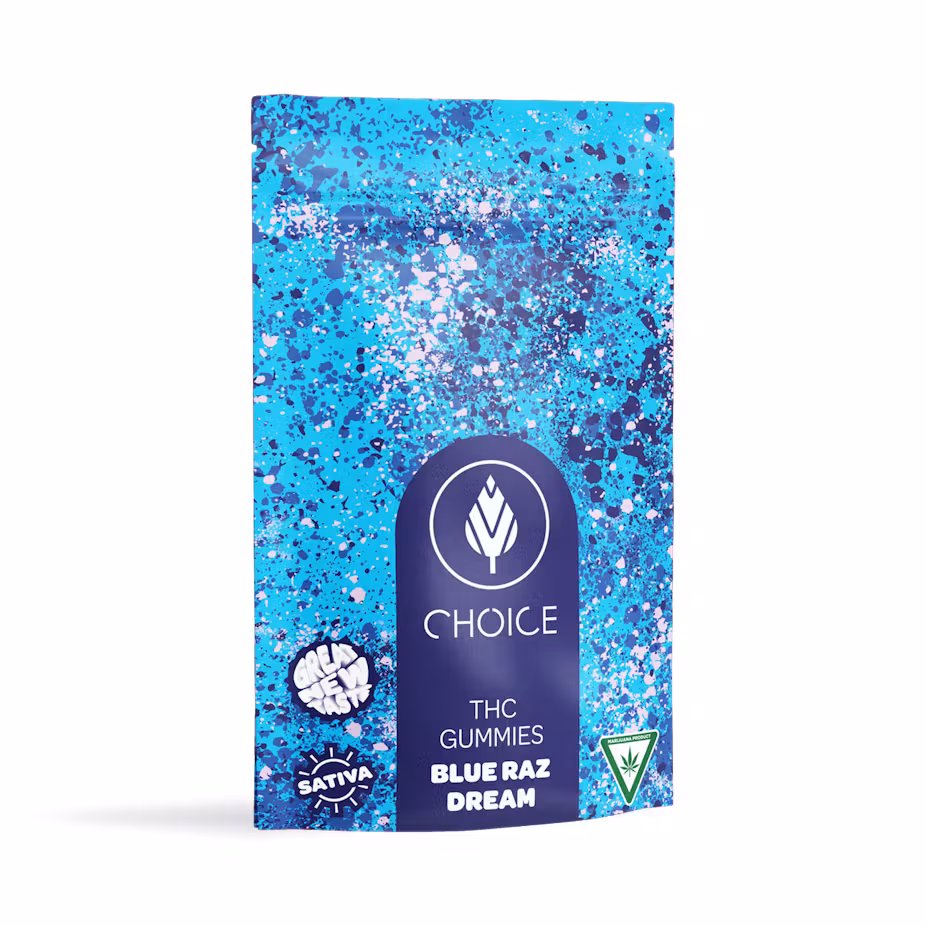 Photograph of product: Choice | Choice Gummies Blue Raz Dream 100mg Oui'd  | Edible