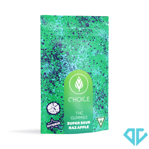 Photograph of product: Choice Super Sour Razz Apple Gummies 200mg (REC)