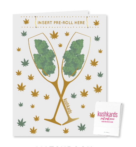 Photograph of product: KushKards | Congrats Champagne Buds Oui'd Pre-Roll Card | Greeting Cards